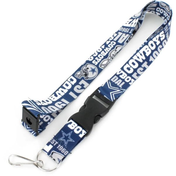 Aminco Dallas Cowboys Dynamic Lanyard NFL Breakaway Detachable Key Ring