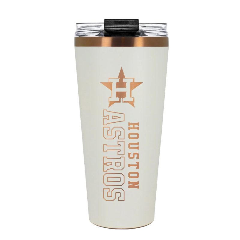 Houston Astros BIG SLIM Stainless Steel Tumbler Cream Copper Lid