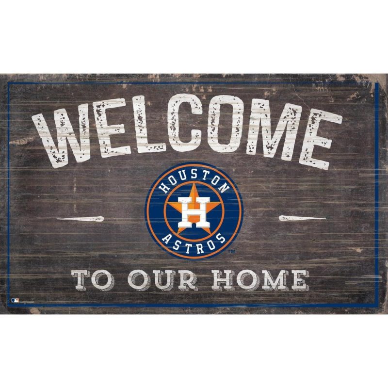 Houston Astros Welcome to Our Home Sign 11x19 MLB Wall Decor
