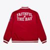 Men’s Mitchell & Ness 49ers Scarlet Heavyweight Satin Full-Zip Jacket
