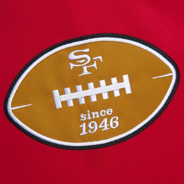 Men’s Mitchell & Ness 49ers Scarlet Heavyweight Satin Full-Zip Jacket