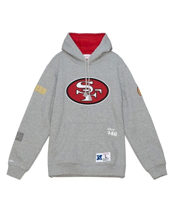 Men’s Mitchell & Ness 49ers Team Origins Hoodie Gray Size L NFL
