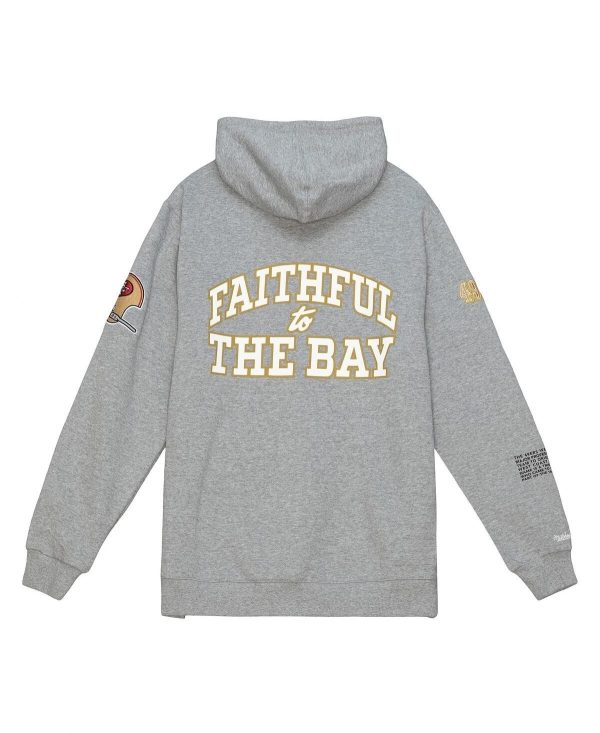 Men’s Mitchell & Ness 49ers Team Origins Hoodie Gray Size L NFL
