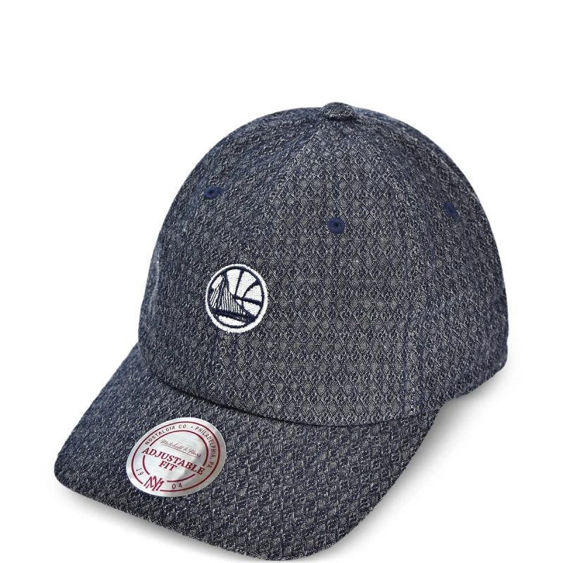 Mitchell & Ness Golden State Warriors Gray Pattern Adjustable Baseball Hat