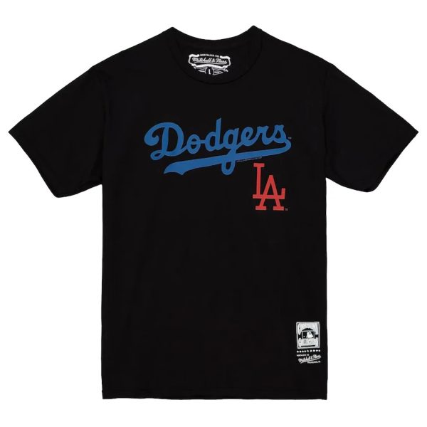 Mitchell & Ness Los Angeles Dodgers Black Multi-Logo Graphic T-Shirt Mitchell & Ness Los Angeles Dodgers Black Multi-Logo Graphic T-Shirt