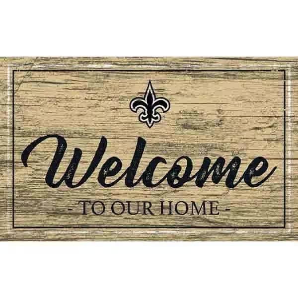New Orleans Saints Welcome to Our Home 12x6 MDF Door Sign NFL New Orleans Saints Welcome to Our Home 12x6 MDF Door Sign NFL