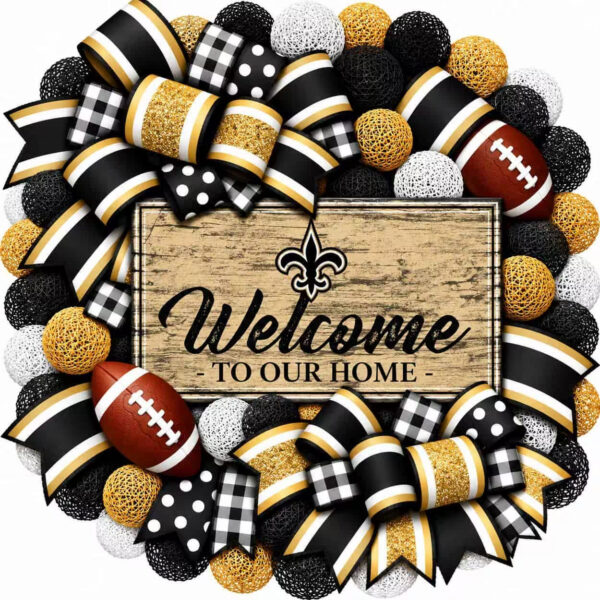 New Orleans Saints Welcome to Our Home 12x6 MDF Door Sign NFL