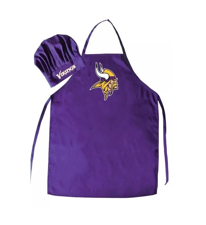NFL Minnesota Vikings Barbecue Tailgating Apron And Chef's Hat NFL Minnesota Vikings Barbecue Tailgating Apron And Chef's Hat