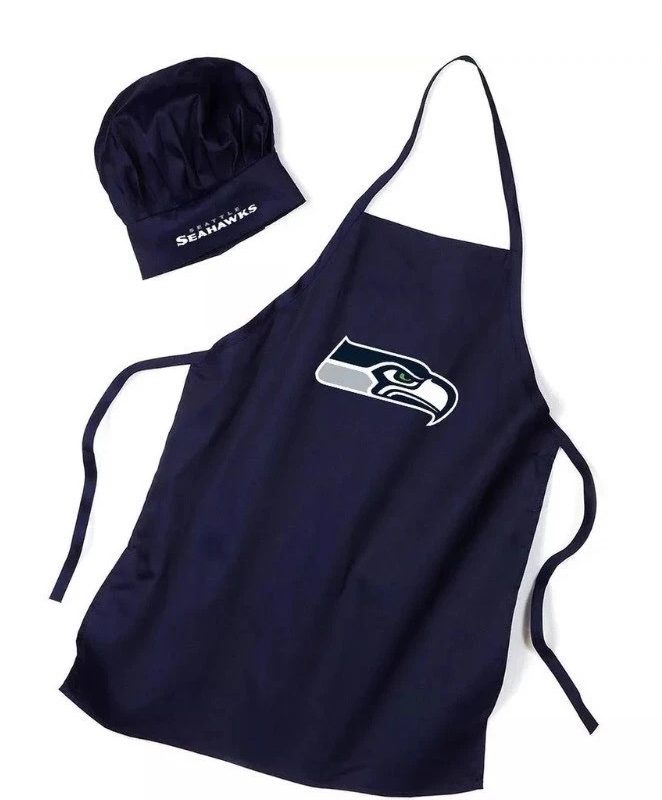 NFL Seattle Seahawks Barbecue Tailgating Apron And Chef's Hat NFL Seattle Seahawks Barbecue Tailgating Apron And Chef's Hat