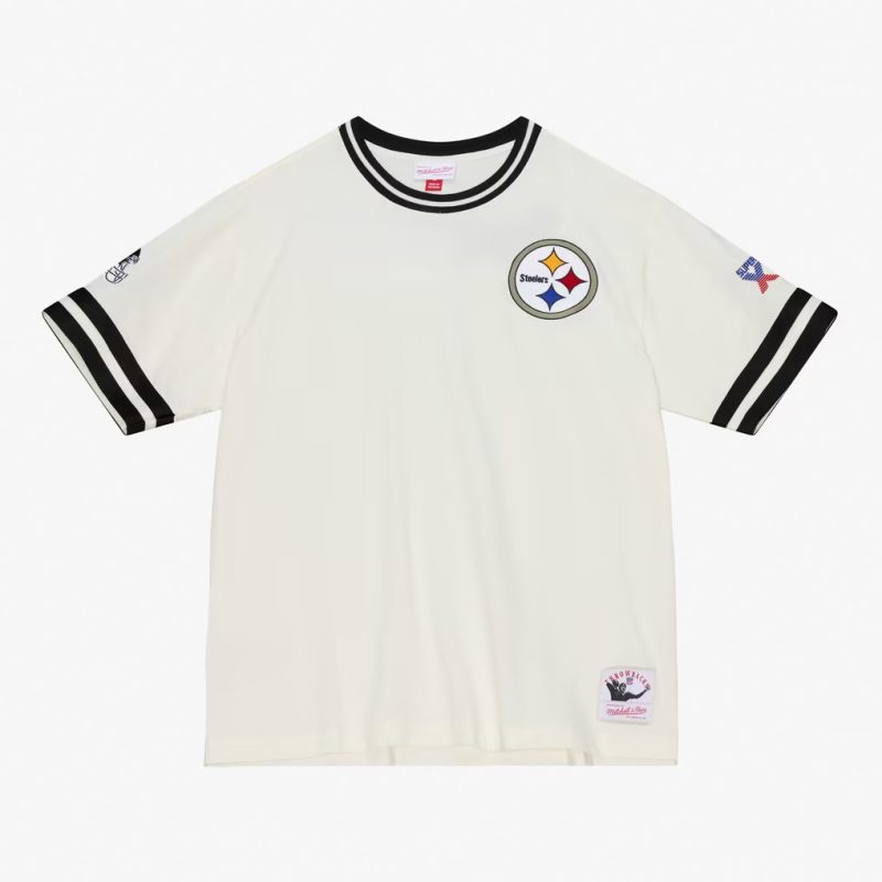 Pittsburgh Steelers Cream Classic Stripe T-Shirt Mitchell & Ness NFL