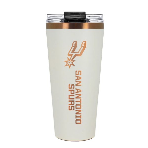 San Antonio Spurs 32 oz Big Slim Tumbler Cream Copper Stainless Steel San Antonio Spurs 32 oz Big Slim Tumbler Cream Copper Stainless Steel