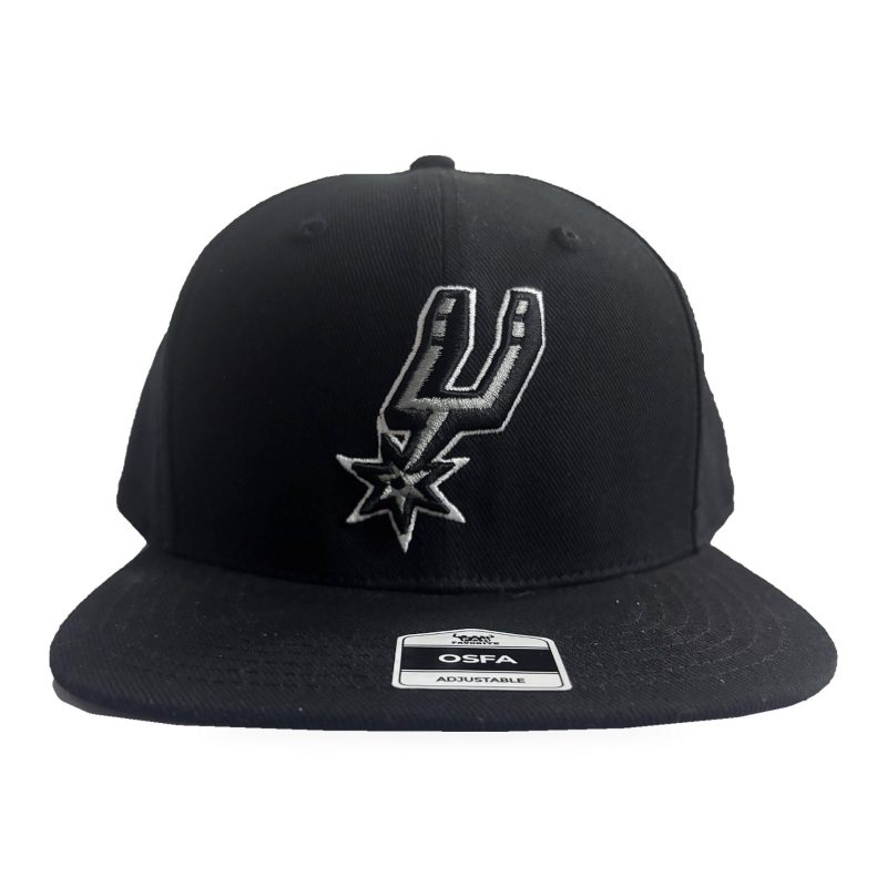 San Antonio Spurs Fan Favorite Black Flat Bill Adjustable Hat Cap OSFA NBA