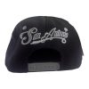 San Antonio Texas Basketball Snapback Hat Black Gray Embroidered Flat Bill Cap