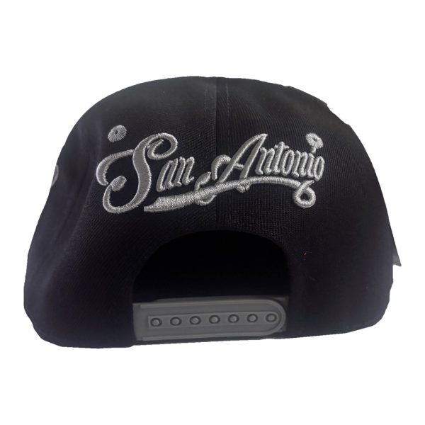 San Antonio Texas Basketball Snapback Hat Black Gray Embroidered Flat Bill Cap