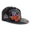 San Antonio Texas Basketball Snapback Hat Black Gray Embroidered Flat Bill Cap