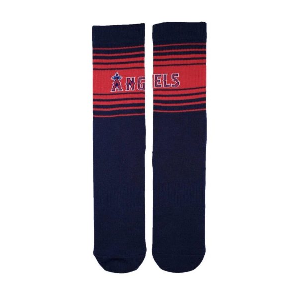 Starter Los Angeles Angels Two-Stripe Crew Socks Navy Red MLB