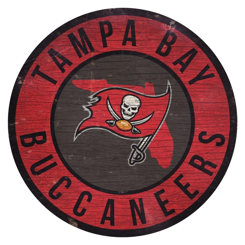 Tampa Bay Buccaneers 12" Round State Wood Sign Caseys NFL Wall Decor Tampa Bay Buccaneers 12" Round State Wood Sign Caseys NFL Wall Decor