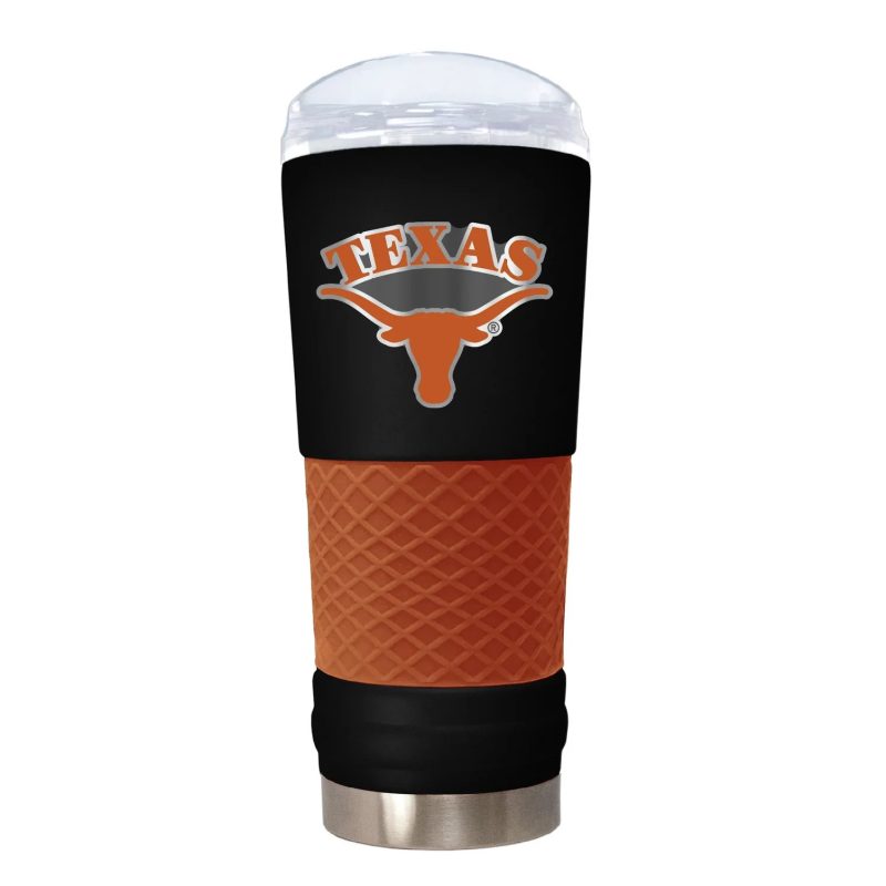 Texas Longhorns 24 oz Tumbler Black Orange Stainless Steel Grip Lid