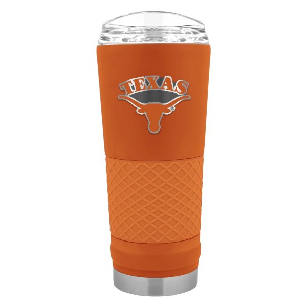 Texas Longhorns 24 oz Tumbler Orange Stainless Steel Silicone Grip Lid