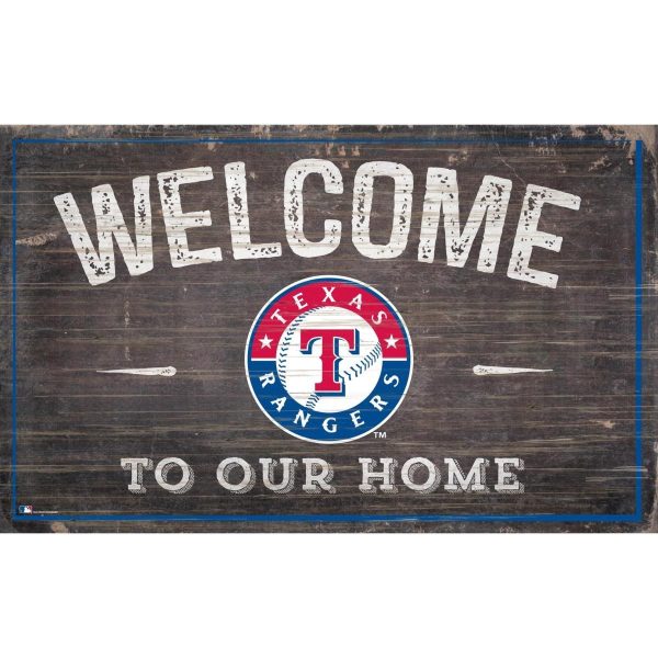 Texas Rangers Welcome to Our Home Sign 11x19 MDF MLB Wall Decor Texas Rangers Welcome to Our Home Sign 11x19 MDF MLB Wall Decor