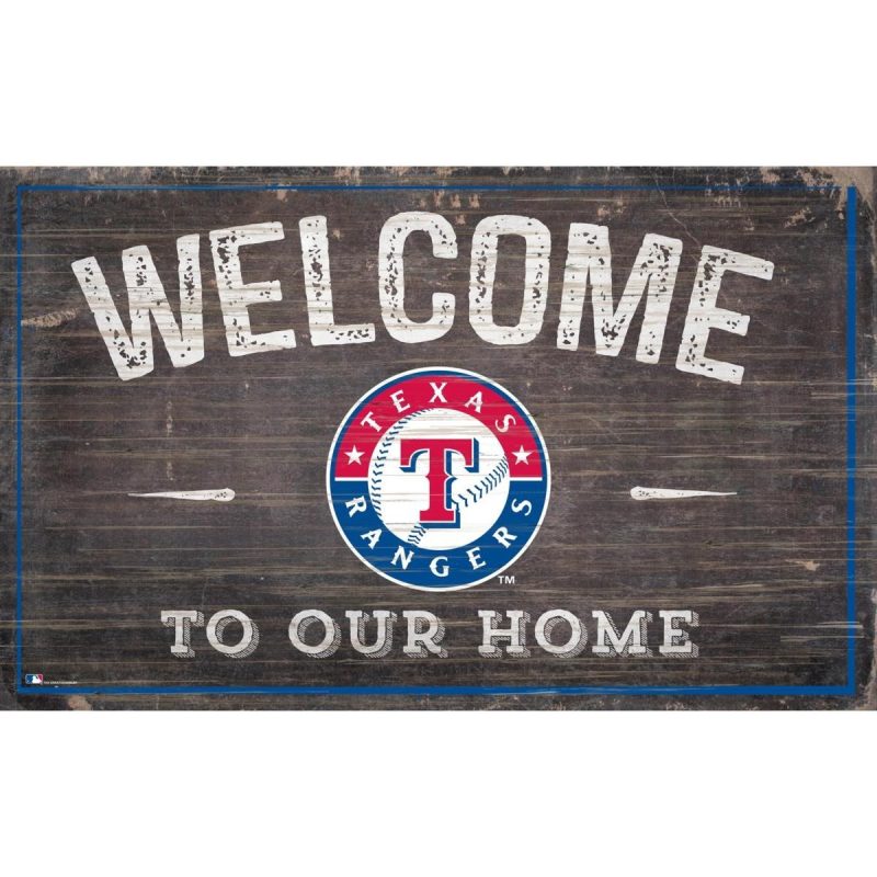 Texas Rangers Welcome to Our Home Sign 11x19 MDF MLB Wall Decor